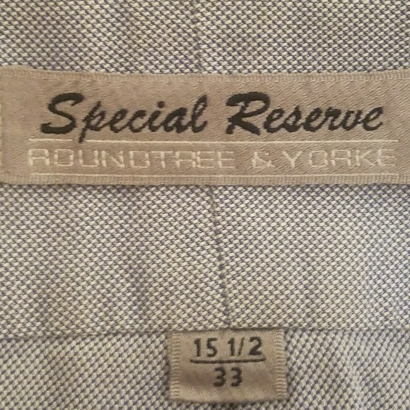 ROUNDTREE & YORKE Oxford Blue Solid Long Sleeve - Picture 4 of 7